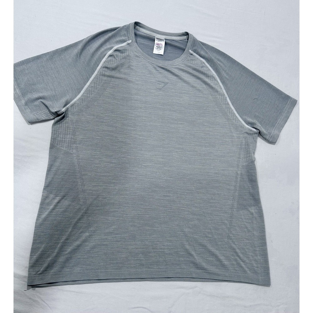 Gymshark‎ Lightweight Seamless T-Shirt Light Gray Mens XL Workout Casual